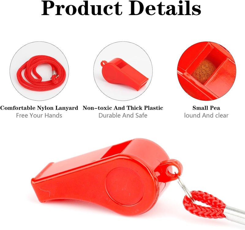 Nurplexl Store Whistle, Whistle for Coaches, Plastic Whistles for Adults, Coach Whistles with Lanyard, Referee Whistle Loud Crisp Sound Whistle Emergency for Teacher Polices Officials Sport Training Lifeguard - Image 3